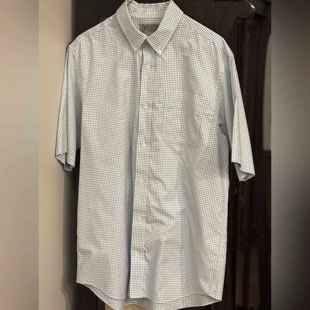 Duluth Trading Co. Blue Gingham Button Down Shirt. Men’s Sz-M Short Sleeve - Picture 4 of 11